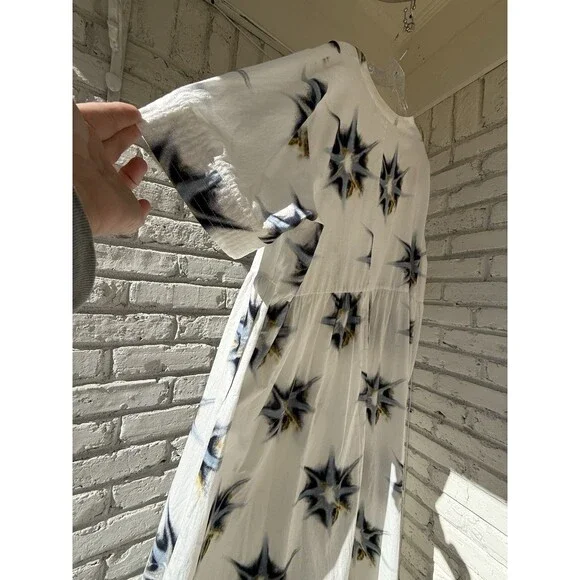 ulla popken dress Eco Cotton Starburst Print Tie Neck Dress 20/22 - Picture 7 of 14